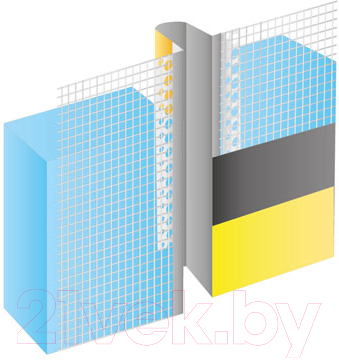 Профиль примыкающий оконный Profigips Деформационный ПВХ Е 2.5м