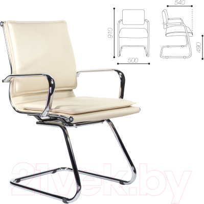 Кресло офисное Brabix Kayman CF-102 / 532573 (экокожа, хром/бежевый)