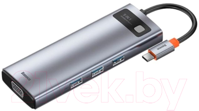 Док-станция для ноутбука Baseus Metal Gleam Series 9-in-1 Type-C / CAHUB-CU0G - фото