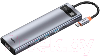Док-станция для ноутбука Baseus Metal Gleam Series 11-in-1 Type-C / CAHUB-CT0G - фото