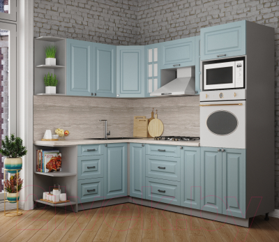 Кухонный гарнитур Интерлиния Мила Деко 1.68x2.4 левая