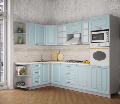 Кухонный гарнитур Интерлиния Мила Деко 1.68x2.8 левая