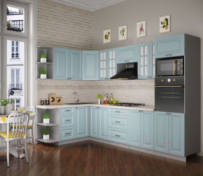 Кухонный гарнитур Интерлиния Мила Деко 1.68x3.0 левая