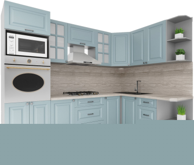 Кухонный гарнитур Интерлиния Мила Деко 1.68x2.6 правая - фото