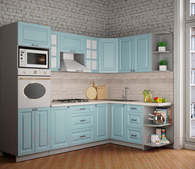 Кухонный гарнитур Интерлиния Мила Деко 1.68x2.6 правая