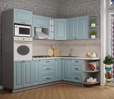 Кухонный гарнитур Интерлиния Мила Деко 1.68x2.4 правая