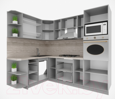 Кухонный гарнитур Интерлиния Мила Деко 1.68x2.4 левая