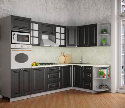 Кухонный гарнитур Интерлиния Мила Деко 1.68x2.8 правая