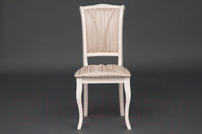 Стул Tetchair Opera 45x53x97 (дерево гевея/Ivory White/слоновая кость/ткань бежевая/рисунок золото)