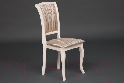 Стул Tetchair Opera 45x53x97 (дерево гевея/Ivory White/слоновая кость/ткань бежевая/рисунок золото)