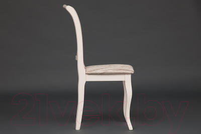 Стул Tetchair Opera 45x53x97 (дерево гевея/Ivory White/слоновая кость/ткань бежевая/рисунок золото)