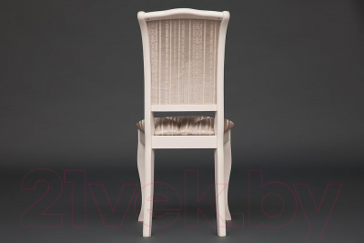 Стул Tetchair Opera 45x53x97 (дерево гевея/Ivory White/слоновая кость/ткань бежевая/рисунок золото)