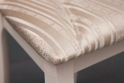 Стул Tetchair Opera 45x53x97 (дерево гевея/Ivory White/слоновая кость/ткань бежевая/рисунок золото)