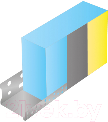 Профиль для теплоизоляции Profigips Цокольный алюминиевый 83ммx2.5м