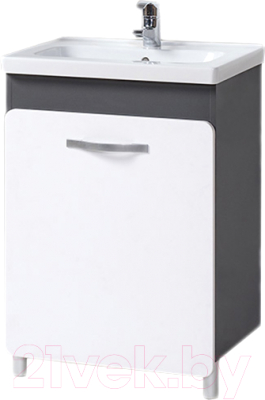 Тумба с умывальником Акваль Сеул 60 / СЕУЛ.60.10.27.N + Артвин 60 - фото