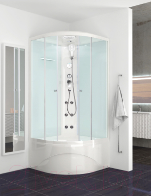 Душевая кабина Domani-Spa Delight 99 High / DS01D99HWM10 (белый/сатин-матированное стекло)