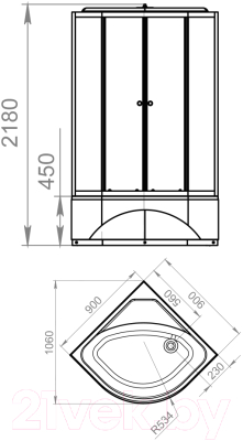 Душевая кабина Domani-Spa Delight 99 High / DS01D99HWM10 (белый/сатин-матированное стекло)