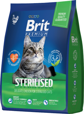 Сухой корм для кошек Brit Premium Cat Sterilized Chicken / 5048991 - фото