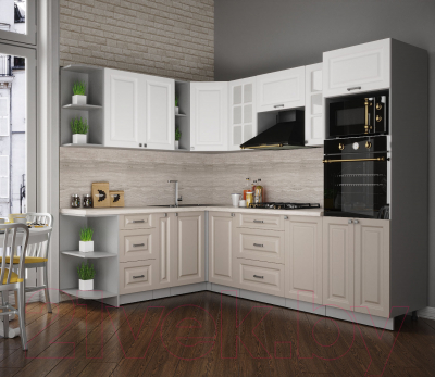 Кухонный гарнитур Интерлиния Мила Деко 1.88x2.6 левая