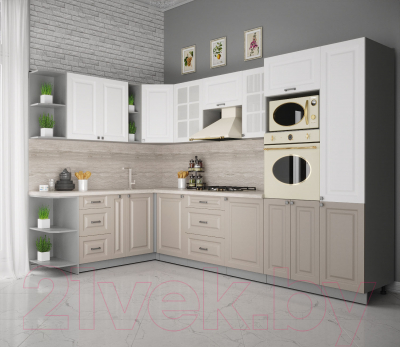 Кухонный гарнитур Интерлиния Мила Деко 1.88x3.2 левая