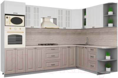 Кухонный гарнитур Интерлиния Мила Деко 1.88x3.0 правая - фото