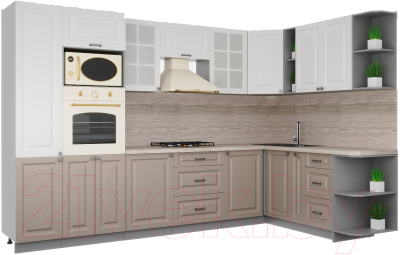 Кухонный гарнитур Интерлиния Мила Деко 1.88x3.2 правая - фото