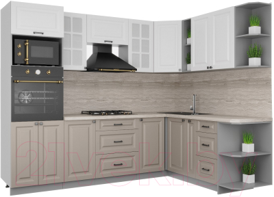 Кухонный гарнитур Интерлиния Мила Деко 1.88x2.6 правая - фото