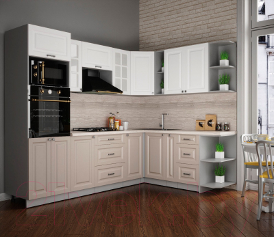 Кухонный гарнитур Интерлиния Мила Деко 1.88x2.6 правая