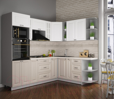 Кухонный гарнитур Интерлиния Мила Деко 1.88x2.4 правая