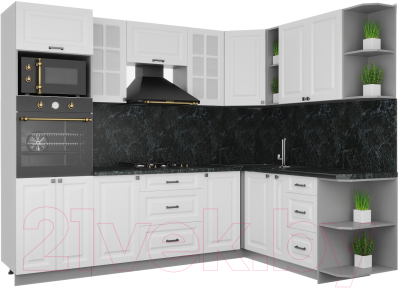 Кухонный гарнитур Интерлиния Мила Деко 1.88x2.6 правая - фото