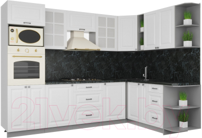 Кухонный гарнитур Интерлиния Мила Деко 1.88x2.8 правая - фото