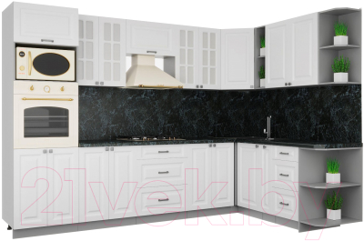 Кухонный гарнитур Интерлиния Мила Деко 1.88x3.0 правая - фото