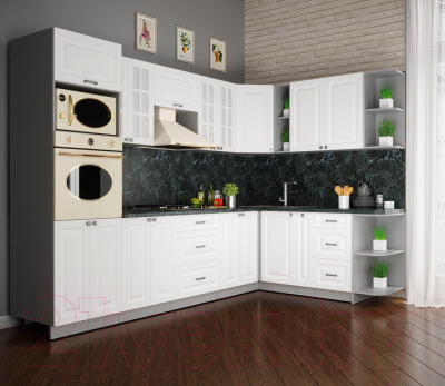 Кухонный гарнитур Интерлиния Мила Деко 1.88x3.0 правая