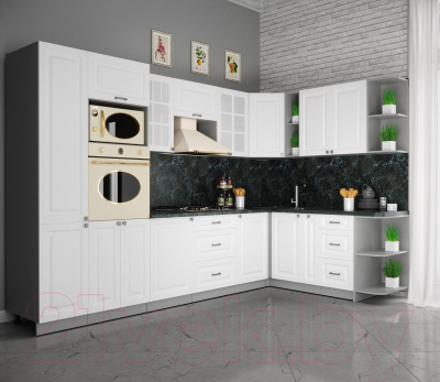 Кухонный гарнитур Интерлиния Мила Деко 1.88x3.2 правая