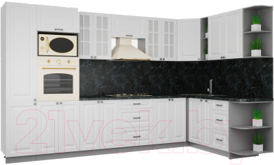 Кухонный гарнитур Интерлиния Мила Деко 1.88x3.4 правая - фото