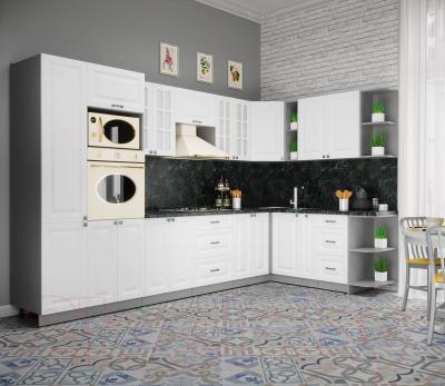 Кухонный гарнитур Интерлиния Мила Деко 1.88x3.4 правая