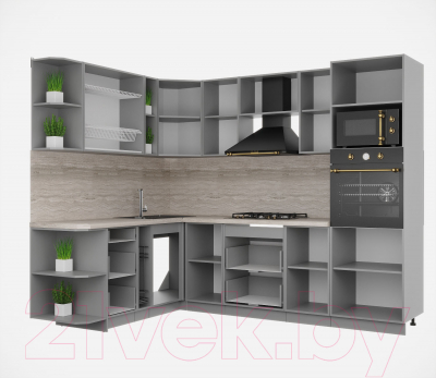 Кухонный гарнитур Интерлиния Мила Деко 1.88x2.6 левая