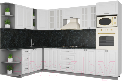 Кухонный гарнитур Интерлиния Мила Деко 1.88x3.0 левая - фото