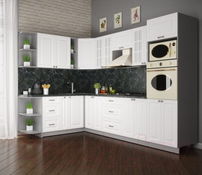 Кухонный гарнитур Интерлиния Мила Деко 1.88x3.0 левая