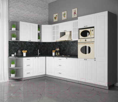 Кухонный гарнитур Интерлиния Мила Деко 1.88x3.2 левая