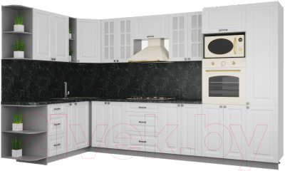 Кухонный гарнитур Интерлиния Мила Деко 1.88x3.4 левая - фото