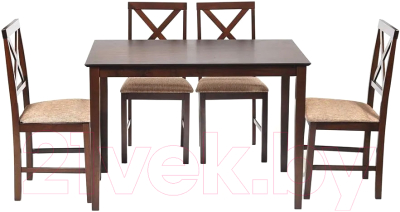 Обеденная группа Tetchair Hudson Dining Set эконом (дерево гевея/Cappuccino) - фото