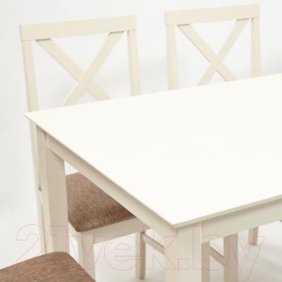 Обеденная группа Tetchair Hudson Dining Set эконом (дерево гевея/Ivory White)