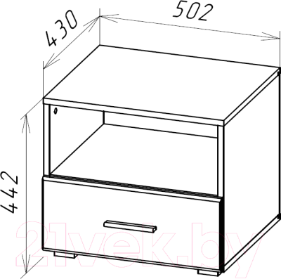 Прикроватная тумба НК Мебель Gloss / 72374523 (белый/белый глянец)