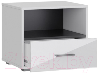 Прикроватная тумба НК Мебель Gloss / 72374523 (белый/белый глянец)