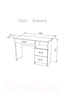 Туалетный столик НК Мебель Бланка / 72250073 (дуб сонома/белый глянец)