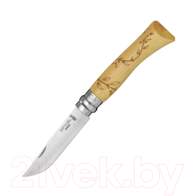 Нож складной Opinel №7 VRI Nature Leaves ветки с листьями / 0015519 - фото