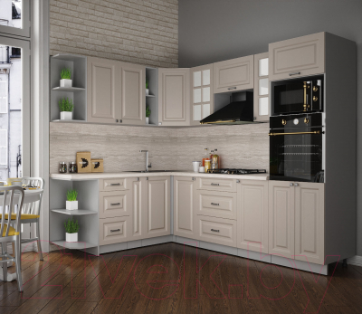 Кухонный гарнитур Интерлиния Мила Деко 1.88x2.6 левая