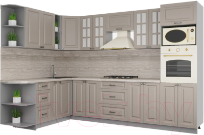 Кухонный гарнитур Интерлиния Мила Деко 1.88x3.0 левая - фото