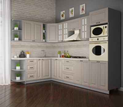 Кухонный гарнитур Интерлиния Мила Деко 1.88x3.0 левая